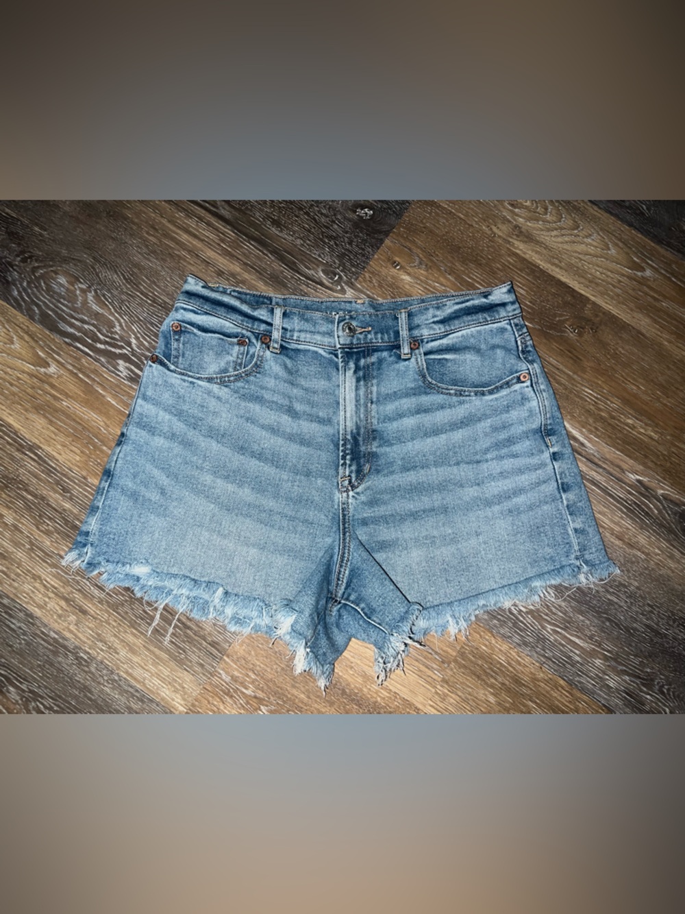 American Eagle Outfitters Light Blue Distressed Denim Shorts